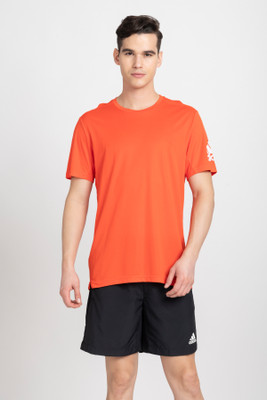 ADIDAS Printed Men Round Neck Red T-Shirt