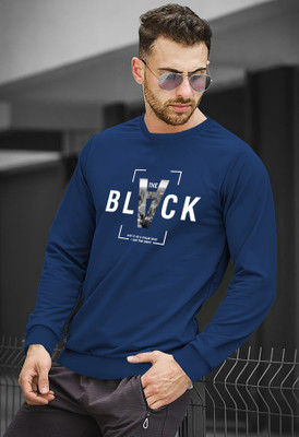 Rawmen Printed Men Round Neck Dark Blue T-Shirt