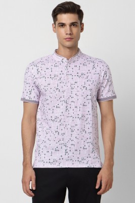 VAN HEUSEN Printed Men Polo Neck Purple T-Shirt