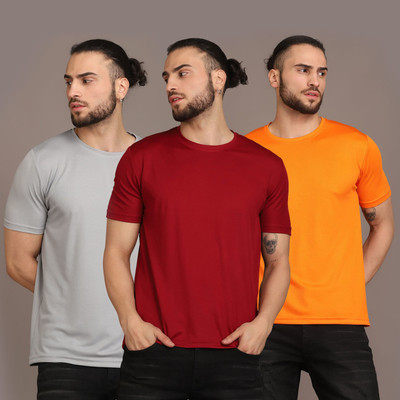 Lakshya Fashions Solid Men Round Neck Multicolor T-Shirt