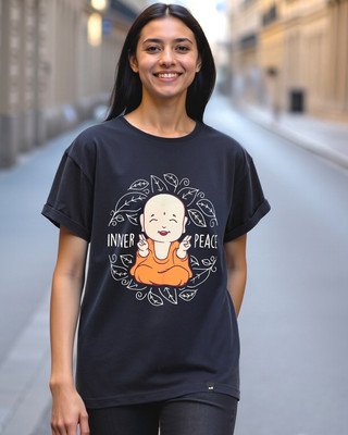 BEWAKOOF Graphic Print Women Round Neck Blue T-Shirt