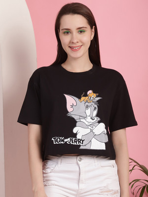 DreamBe Graphic Print Women Round Neck Black T-Shirt