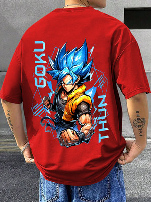 TeeBrozz Graphic Print Men Round Neck Blue T-Shirt