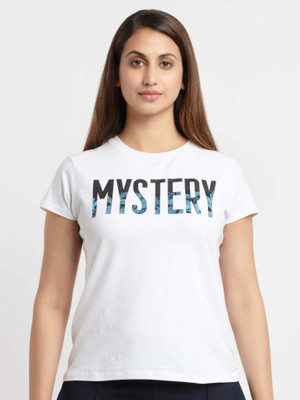 Status Quo Printed Women Round Neck White T-Shirt