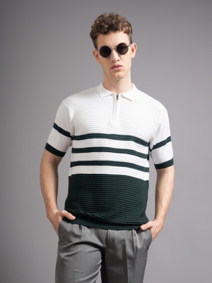 Paul Street Solid Men Polo Neck Dark Green T-Shirt