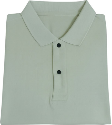 Keshar Solid Men Polo Neck Beige T-Shirt