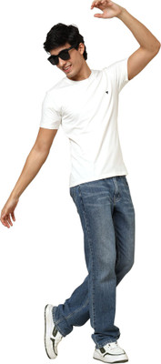 SensorC Solid Men Round Neck White T-Shirt