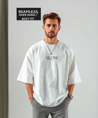 UrGear Printed Men Round Neck White T-Shirt