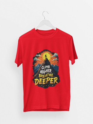 Stylewill Graphic Print Men Round Neck Red T-Shirt