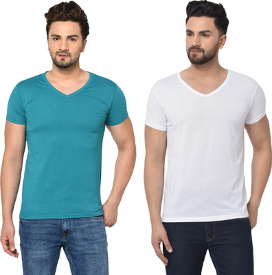 Adorbs Trend Solid Men V Neck Multicolor T-Shirt