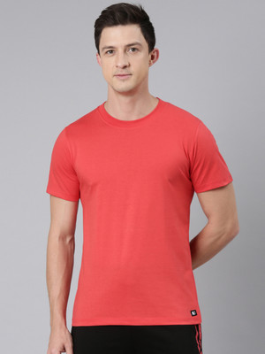 RUPA JON Solid Men Crew Neck Red T-Shirt