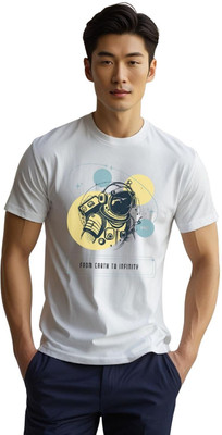 Millionemotions Graphic Print Men Round Neck White T-Shirt