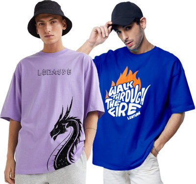 Leotude Printed Men Round Neck Multicolor T-Shirt