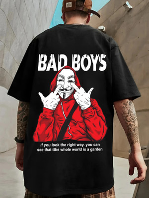 HouseOfCommon Graphic Print Men Round Neck Black T-Shirt