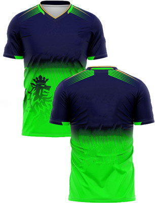 IZON Printed Men V Neck Green T-Shirt