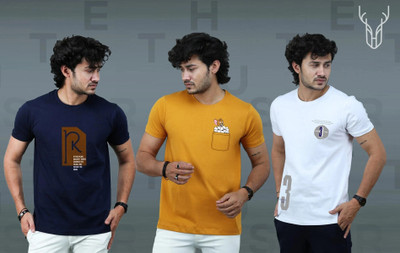 t-hustler Graphic Print Men Round Neck Multicolor T-Shirt