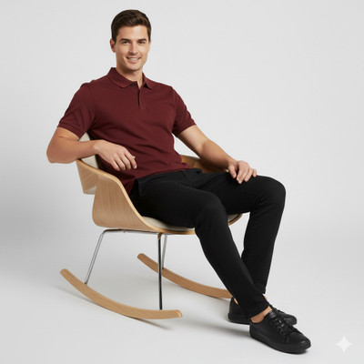 Tee culture store Solid Men Polo Neck Navy Blue T-Shirt