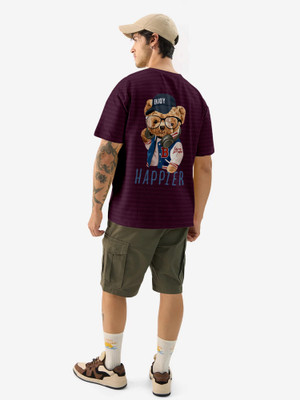 Triptee Graphic Print Men Round Neck Maroon T-Shirt