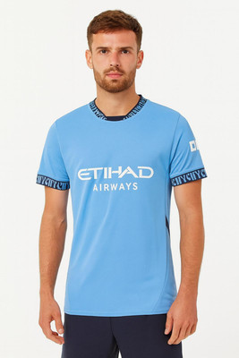 UNIQ Printed Men Round Neck Blue T-Shirt