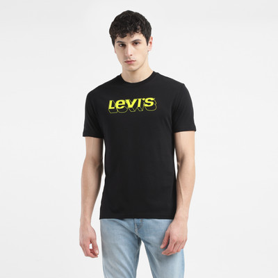 LEVI'S Graphic Print Men Crew Neck Black T-Shirt