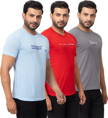 HANABY Printed Men Round Neck Multicolor T-Shirt