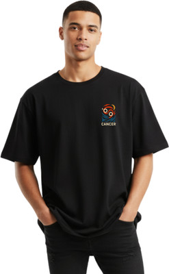 De Outfitz Graphic Print, Typography Men Round Neck Black T-Shirt
