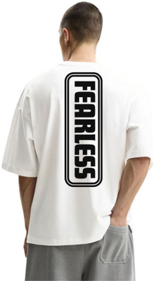 fashnobic Self Design Men Round Neck White T-Shirt
