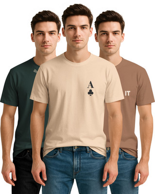 Bullmer Printed Men Round Neck Multicolor T-Shirt