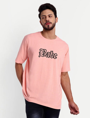 Shakuntla Fashion Typography Men Round Neck Orange T-Shirt