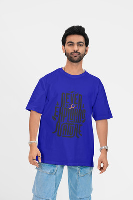 Stylewill Graphic Print Men Round Neck Blue T-Shirt