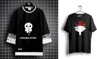 Stelino Printed Men Round Neck Multicolor T-Shirt