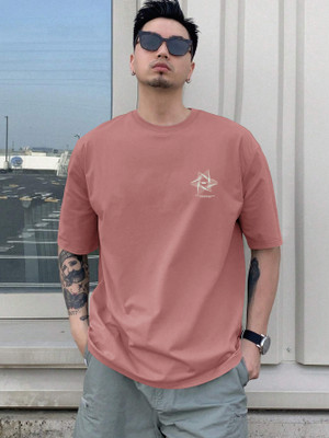 parthcreation Printed Men Round Neck Pink T-Shirt