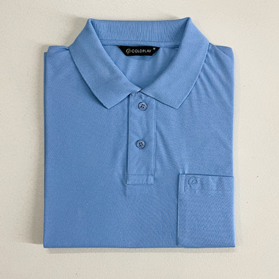 Coldplay Solid Men Polo Neck Blue T-Shirt