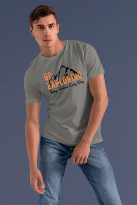 Yes Fashion Printed Men Round Neck Grey T-Shirt