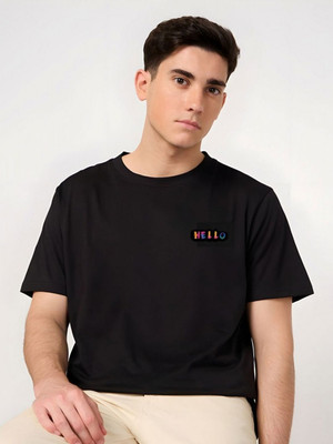 SZN Printed Men Round Neck Black T-Shirt