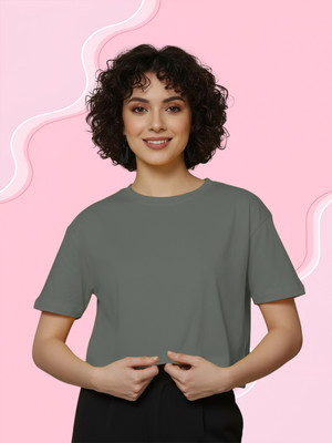 FRISKERS Solid Women Round Neck Multicolor T-Shirt