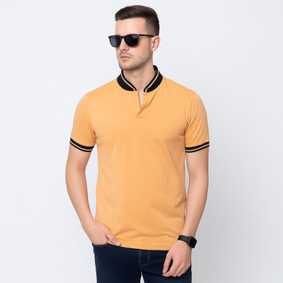 Gayen Cartoon Men Polo Neck Yellow T-Shirt