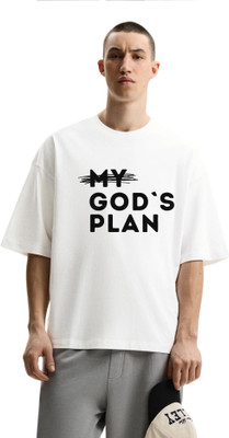 fashnobic Self Design Men Round Neck White T-Shirt