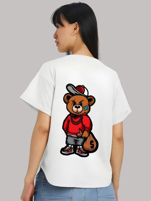 SZN Solid Women Round Neck White T-Shirt