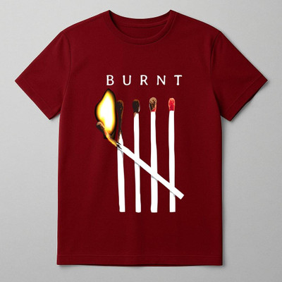 Soulskull Printed Men Round Neck Maroon T-Shirt