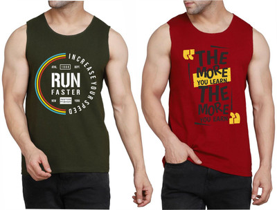 Restore Printed Men Scoop Neck Dark Green, Maroon, Multicolor T-Shirt