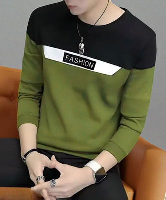 Autna Printed Men Round Neck Dark Green T-Shirt
