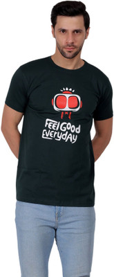 ZULX Printed Men Round Neck Green T-Shirt