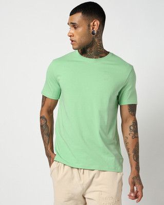 GAP Solid Men Round Neck Light Green T-Shirt