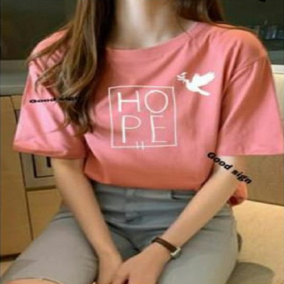 TARSHI Printed, Typography Women Round Neck Pink T-Shirt