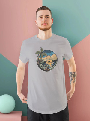 Moda Rapido Printed Men Round Neck Grey T-Shirt
