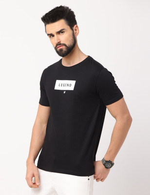 Hella Fashions Typography Men Round Neck Black T-Shirt