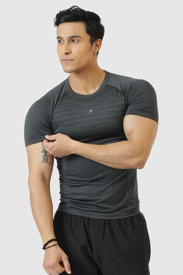 FuaarK Solid Men Round Neck Grey T-Shirt