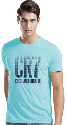 ROYALTRADERS Printed Men Round Neck Blue T-Shirt