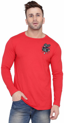 Blisstone Solid Men Round Neck Red T-Shirt